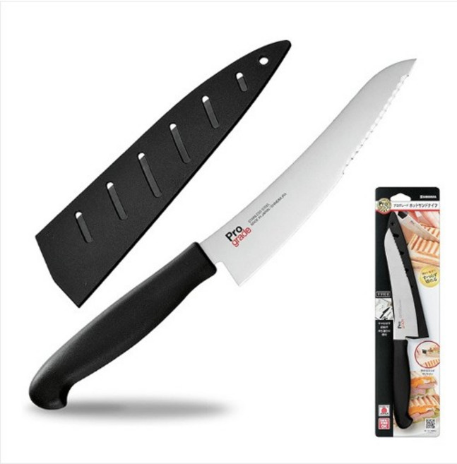 일본 시모무라 프로그레이드 PG-106 핫 샌드위치 나이프 칼날 길이 140mm 빵 고기, 1개