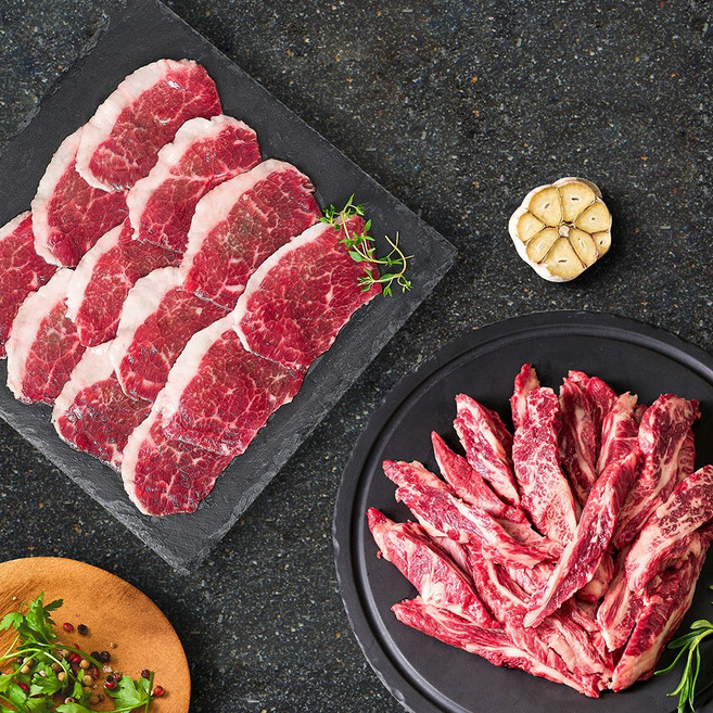 [왕비집] 1++한우 갈비살 200g + 차돌박이 200g