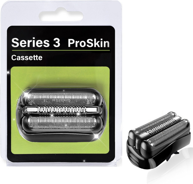 브라운 호환 교체날 21B 교체날 series 3과 호환성이 있음 21B 21S 32B 300S 310S 호환 제품 (망날+내부날) 일체형 세트 수염 깎기 교체 헤드, 1개