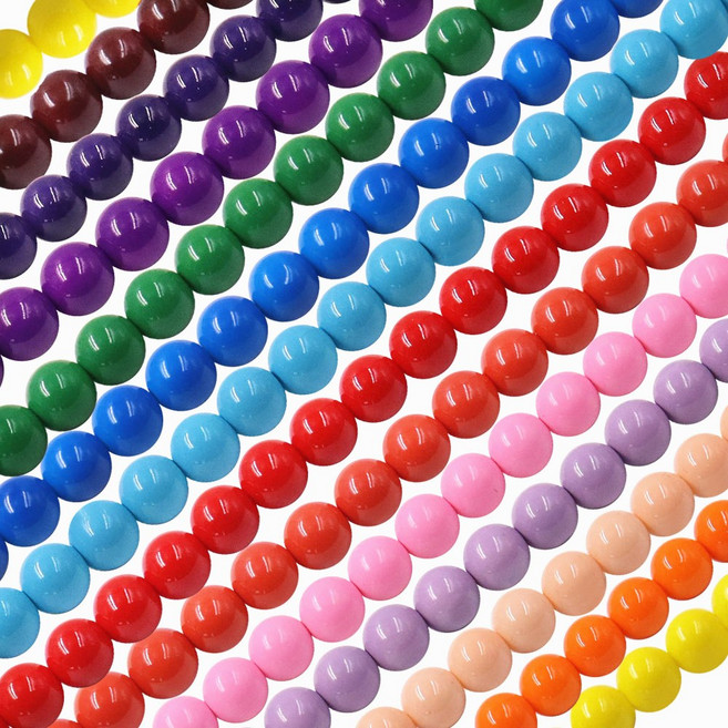 단색 원형 직공 아크릴 시드비즈팔찌재료, 35반투명에메랄드(OA)8mm(26g약100P), 1세트