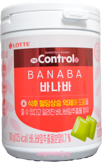롯데 아임 컨트롤 껌 바나바 용기 식후 혈당상승 억제 바나바잎 추출물 함유, 100g, 100개