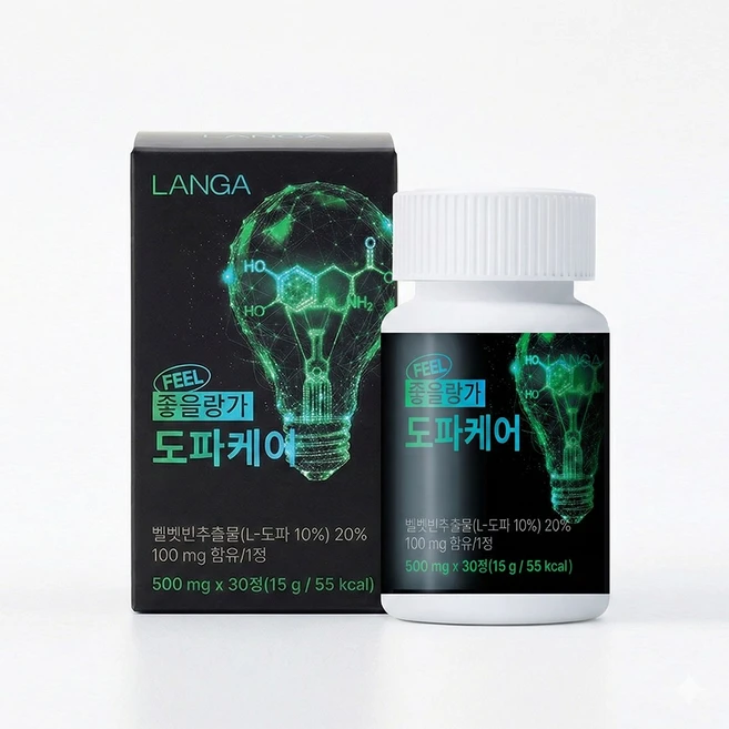 랑가 도파케어 벨벳빈추출물 L-도파 함유 하루 1알, 1개, 30정 - 쿠팡