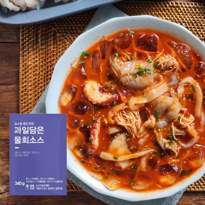 [소비기한임박/26.06.19] 신선가득 과일담은 물회소스 340g, 10개, 340ml