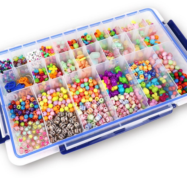 비즈공예 DIY 악세사리 35종 구슬 팔찌 비즈세트 목걸이 만들기 풀세트, 1세트, 35종비즈 + 미니비즈세트 + 우레탄줄 2개 + 집게