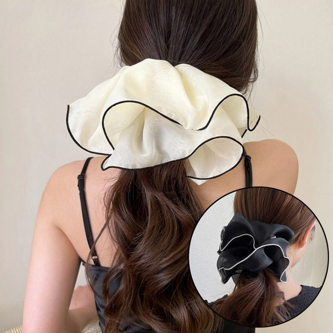 IDEA1st 쉬폰 왕곱창 빅사이즈 머리끈 풍성 스크런치 머리묶기 곱창 헤어끈