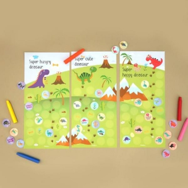 공룡 칭찬스티커 - 슈퍼 헝그리, 1개 세트, 색상