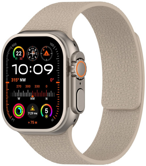 애플워치 20/22mm 호환 엠보스 실리콘 마그네틱 밴드-강력 자석 가볍고 방수 테크 감성, 6# 스톤, 1개