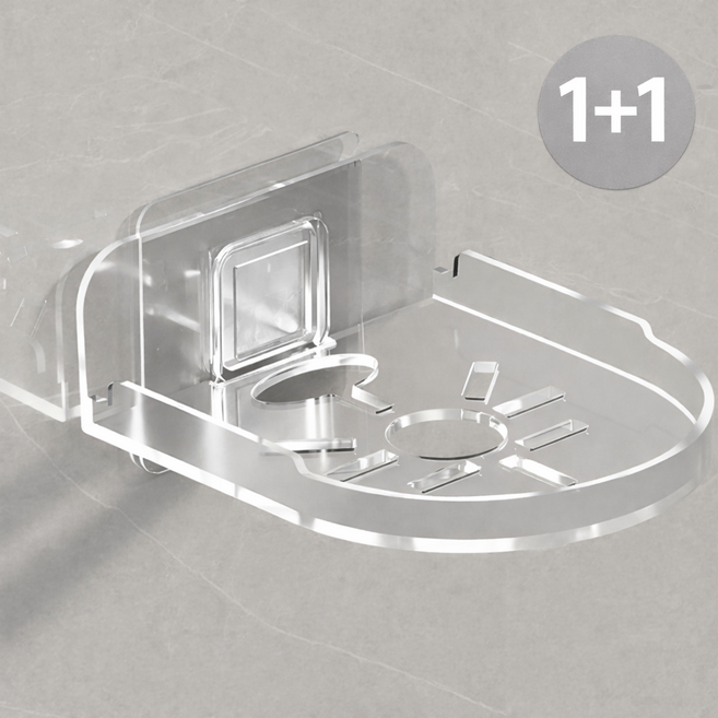 이지몰 무타공 홈캠 거치대 카메라 받침대 1+1, 1세트, 투명 2개