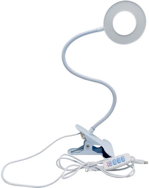 LED 집게형 스탠드 밝기조절 10단계, 화이트