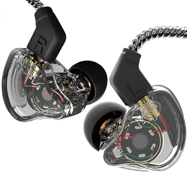 CCZ Yinyoo 멜로디 인이어 이어폰 마이크 이어 모니터가 없는 헤드폰 유선 이어버드 IEM HiFi 베이스 1DD 1BA 이어 핀 음악가 가수 스테이지용 4N, 마이크 없음, normal, 투명, 1개