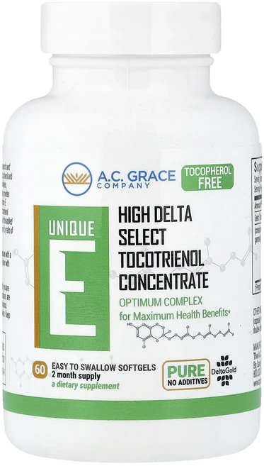 A.C. Grace Company Unique E 토코트리에놀 125mg 삼키기 쉬운 소프트젤 60정, ACGraceCompanyUniqueE토코트리에놀125, 1개 - 쿠팡