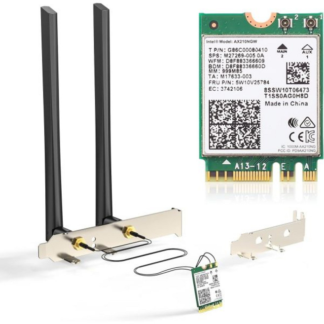 EDUP AX210NGW Wi-Fi 6E 네트워크 카드 6G 5G 2.4GHz M.2NGFF 2230 블루투스 5.3 트라이밴드 AX5400M Windows 111064비트 지원, N300