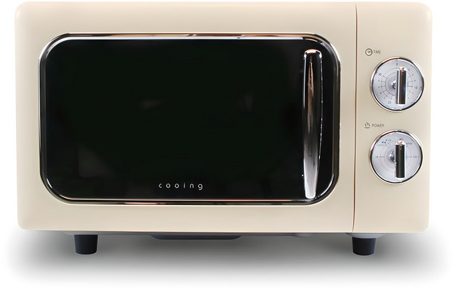 쿠잉전자 레트로 무회전 플랫 전자렌지 다이얼식 20L, MC-R20CRFL