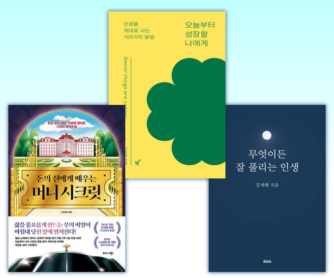 (김새해 세트) 무엇이든 잘 풀리는 인생 + 오늘부터 성장할 나에게 + 돈의 신에게 배우는 머니 시크릿 (전3권)