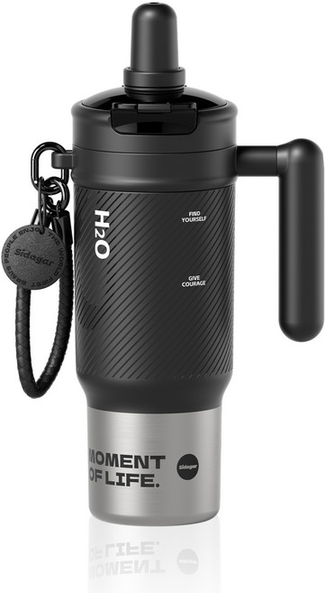 세다가 SUPER 세라믹 코팅 316 스테인리스 대용량 빨대 보온보냉 텀블러, 1개, 1000ml, 블랙