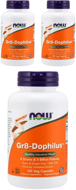 나우푸드 Gr8-도필러스 유산균 베지 캡슐, 120정, 3개 - 쿠팡