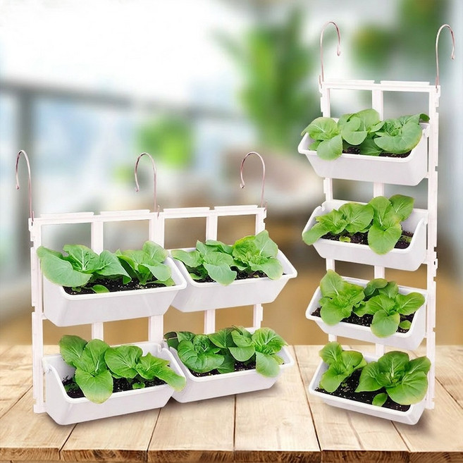 21세기트랜드 포레스트 베란다 화분걸이 행잉화분 플라스틱 스탠드 적층형, 1개, 화이트