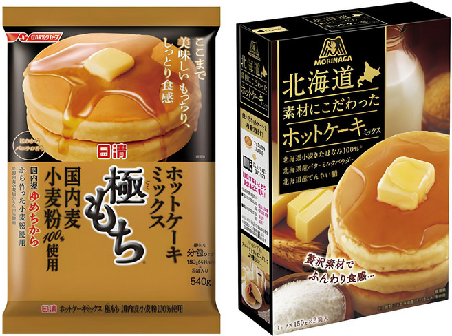 니신 핫케익믹스 고쿠모찌 480g + 모리나가 홋카이도 핫케익 믹스 300g, 1세트, 780g