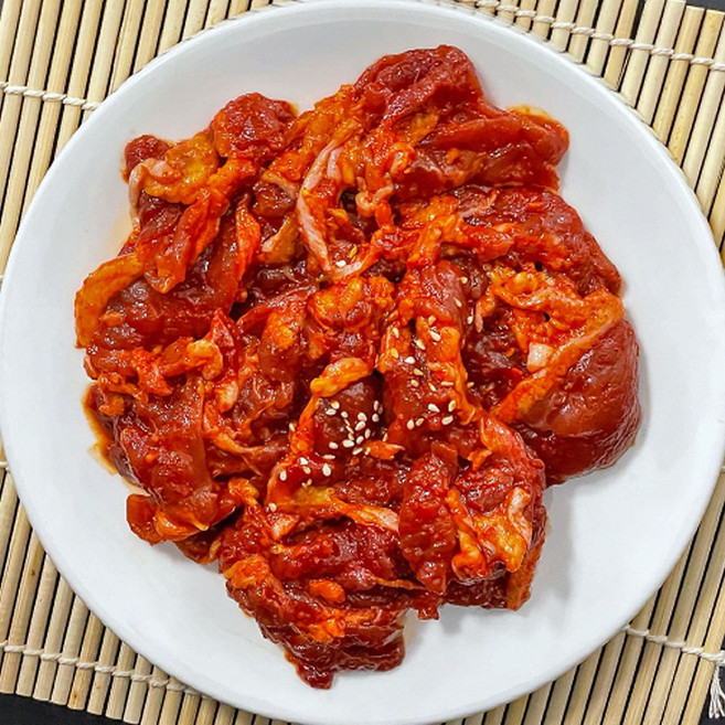 국산 오리 양념 불고기 고추장 오리 주물럭 양념 오리 불고기 오리 양념주물럭 고추장불고기, 1개, 300g