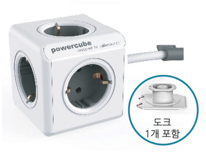천하)파워멀티탭파워큐브 익스텐디드(1350W/1.5m)-1350W/1.5m, 1개, 화이트/블루