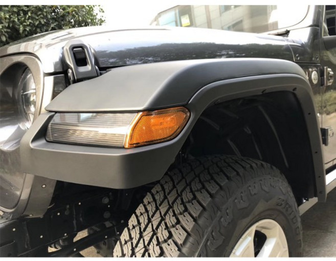 SXMA JL1152-2 프론트 2PCS 펜더 플레어 (내부 라이너 포함 랭글러 JL 2018+용 하이 아이브로우), 01 빠른  Mainland, 02 without lamps