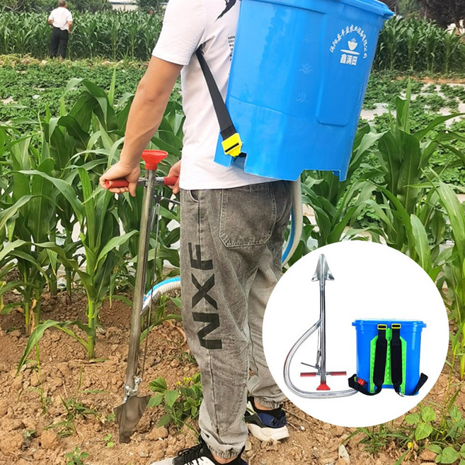 도매창고 비료 씨앗 추비 거름 살포기 원터치 살포삽 주입기 주입삽 비료통 가방포함, 01) 비료(씨앗)주입삽+가방통포함, 1개
