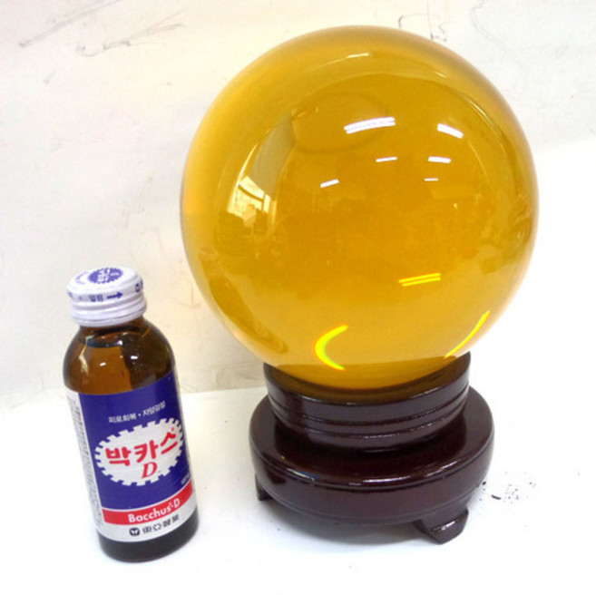 15cm 유리구슬 노랑 크리스탈구슬 수정구슬 수정구