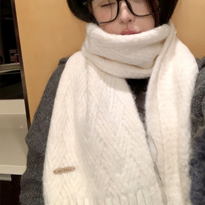 라라홀리 데일리 감성 알파카 헤링본 니트 머플러 목도리