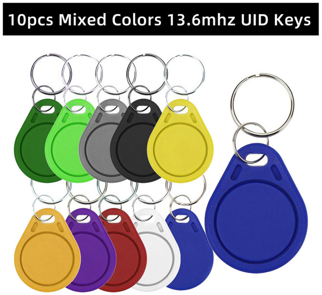 변경 가능한 출석 관리 CUID 복제 키체인 태그 RFID UID 토큰 복사 Keykobs Mif 1k S50 쓰기 가능 13 56Mhz 10PCs