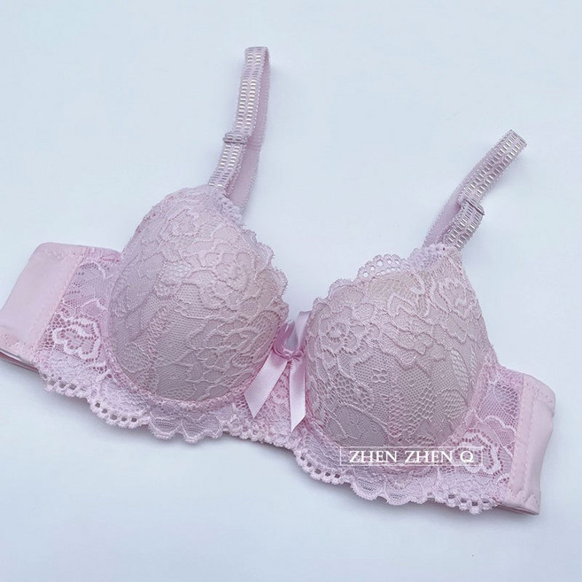 天天雜物購 蕾絲款素色內衣 深V集中輕薄胸罩 B罩杯 32-40碼 細肩帶雙排扣