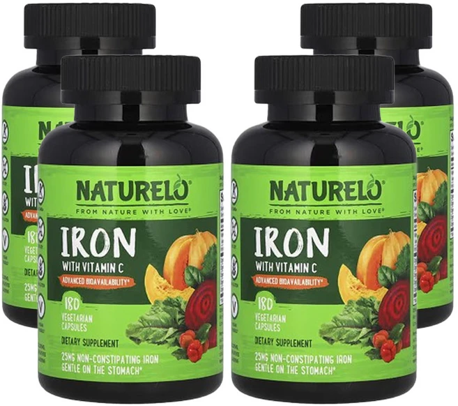 네츄렐로 비타민 C가 함유된 철분 180식물성캡슐, 180정, 4개 - 쿠팡