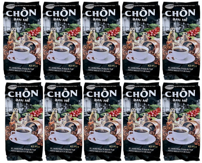 베트남 위즐커피 족제비커피 원두 스페셜티 로부스타 CHON Ban Me Thuot Ca Phe 분쇄형 500g, 10개