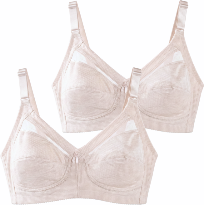 국내생산 C컵 풍기인견 빅사이즈 노와이어 브라 2개세트 냉감 기능성 여성브래지어