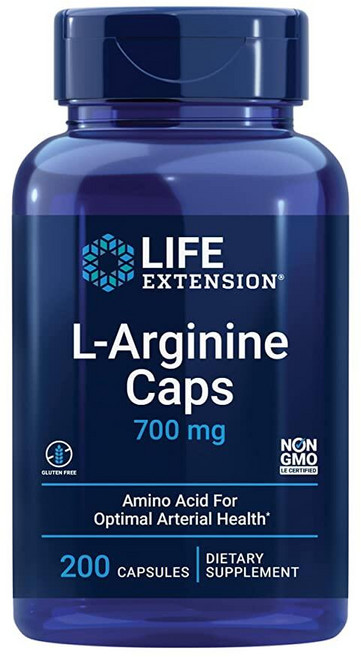 라이프익스텐션 L-아르기닌 캡스 700mg 캡슐 200정, 상세설명참조, 1개