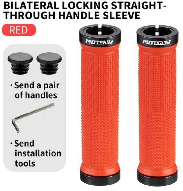 MOTSUV 자전거 핸들 바 그립 MTB 소프트 양면 잠금 커버 플러그 고무 미끄럼 방지 사이클링 액세서리 부품, 1개