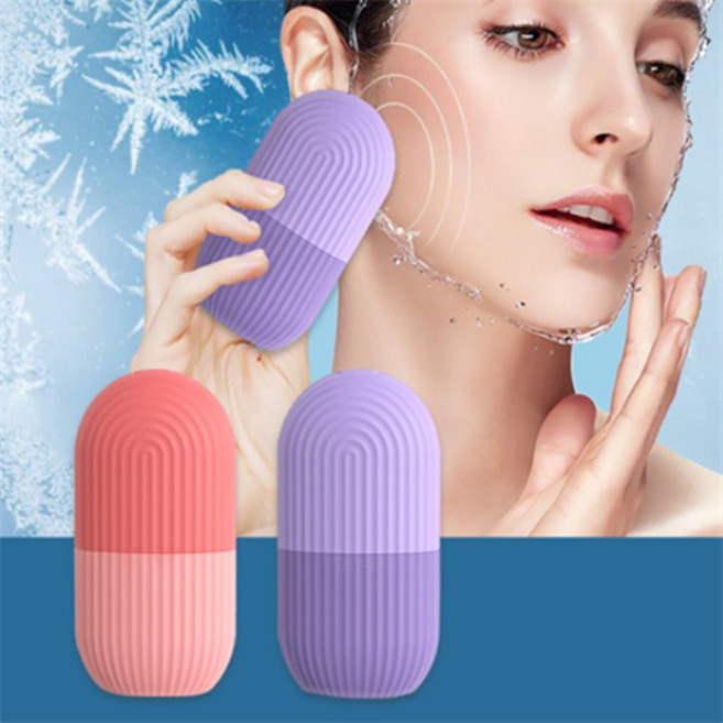 아즐라 페이스쿨링스틱 페이스롤러마사지기도구 페이스쿨링롤러실리콘 아이스쿨링롤러 아이스페이스롤러 여성얼굴맛사지롤러, 핑크