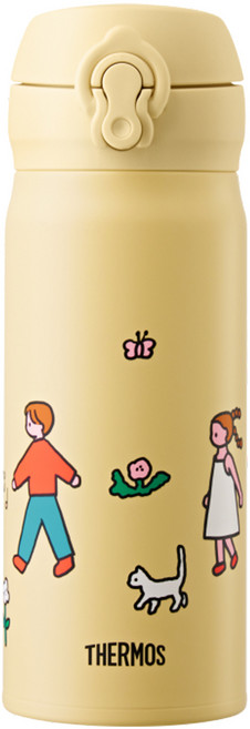 써모스 제로퍼제로 그래픽 원터치 텀블러 JNL-404KC, 옐로, 400ml, 1개