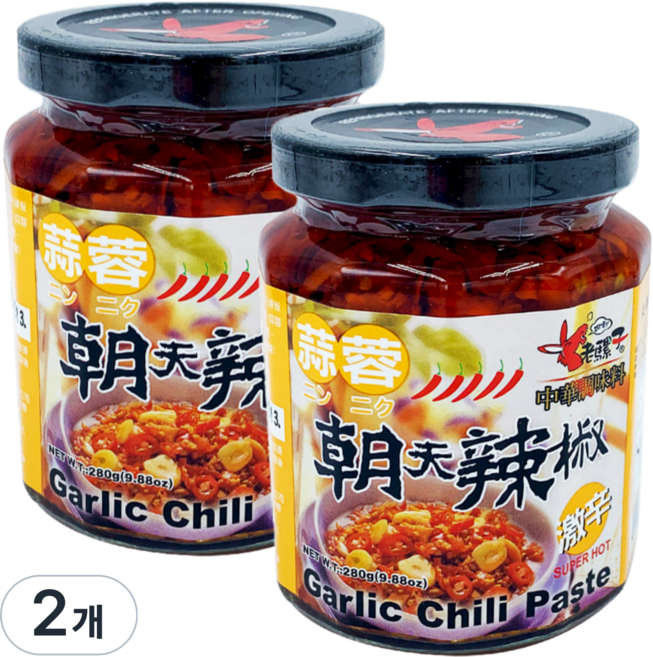 범푸드24 대만 갈릭칠리페이스트 매운소스+숟가락, 2개, 280g