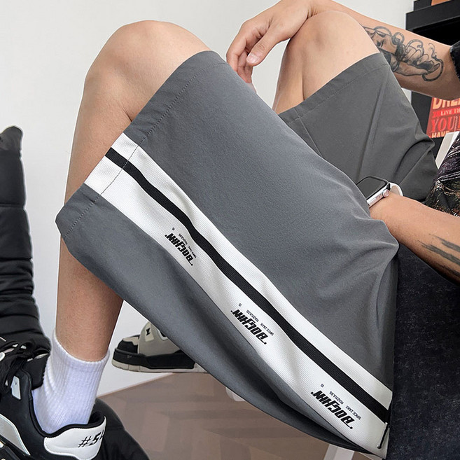 남성 컬러 블록 반바지 5부팬츠 편한반바지