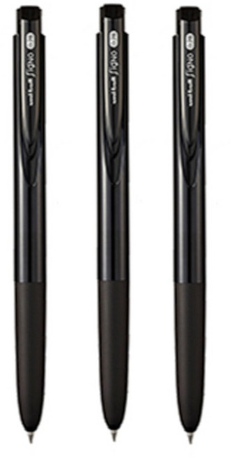 유니 중성펜 시그노 노크식 UMN-155 0.38mm 블랙(3개입), 3개