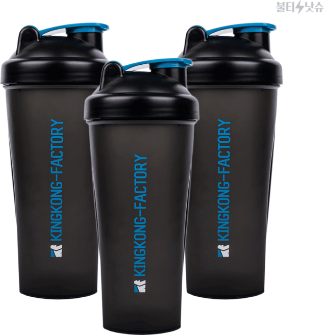 킹콩팩토리 헬스 텀블러 단백질 쉐이커통 대용량 물통, 블랙, 3개