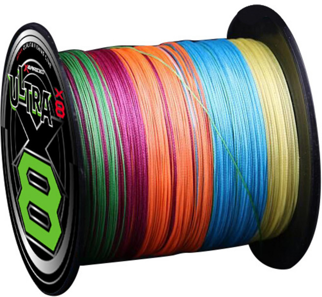 일본 사선 YGKX PE 원투낚시줄 8합사 오색선 합사줄 낚싯줄 원작바다낚싯줄, 1개, 오색1000m