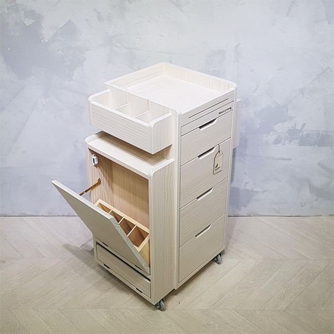 더블유팩토리 로맨틱화이트 원목 미용츄레이 미용트레이 (B-831C)