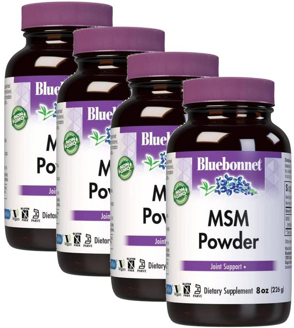 블루보넷 엠에스엠 식이유황 파우더 Bluebonnet MSM, 4개, 226g