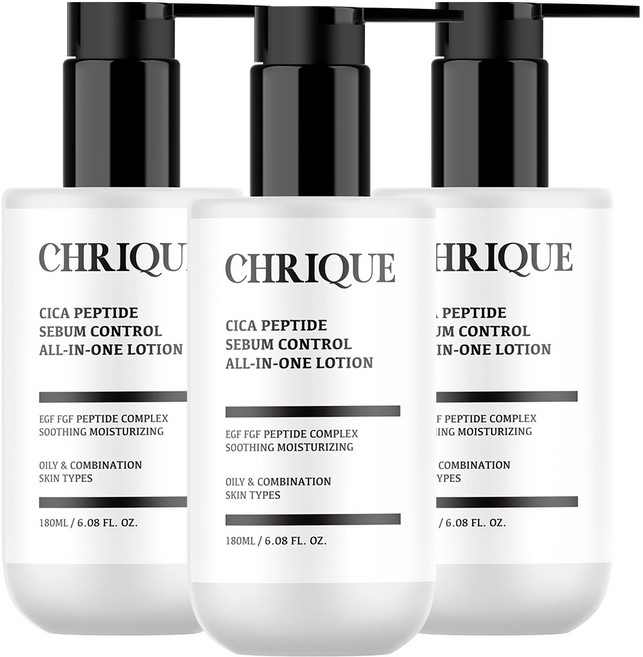 크리크 피지 개기름 억제 지성 지복합성 피부 EGF 시카 펩타이드 남자 올인원로션 180ml 3개