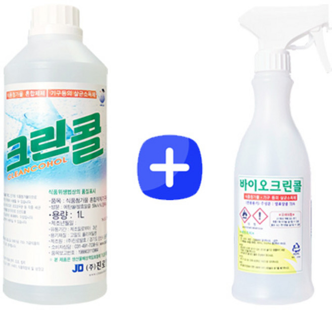 크린콜1L 1개+분무기 공병 1개 뿌리는 소독제, 1L, 1개