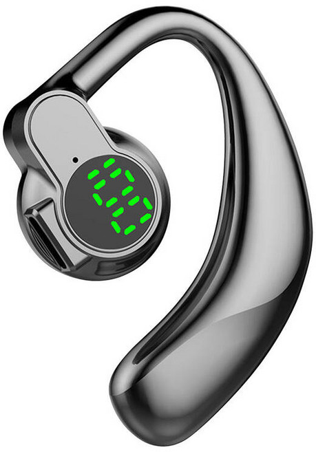 소리증폭기 음성 증폭기 난청보청기 오픈이어 무선 이어폰 Bluetooth 5.4 -스포츠/운전/게임용 LED 디스플레이를 통한 골전도 ENC 소음 차단, [01] Black, 1개