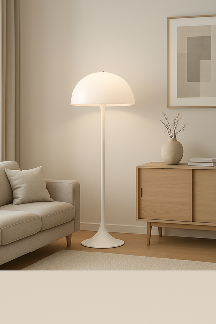 포유라이팅 러쉬드 판텔라 플로어 장스탠드 거실 침실 인테리어 화이트 스탠드, 포유 러쉬드 판텔라 화이트 장스탠드