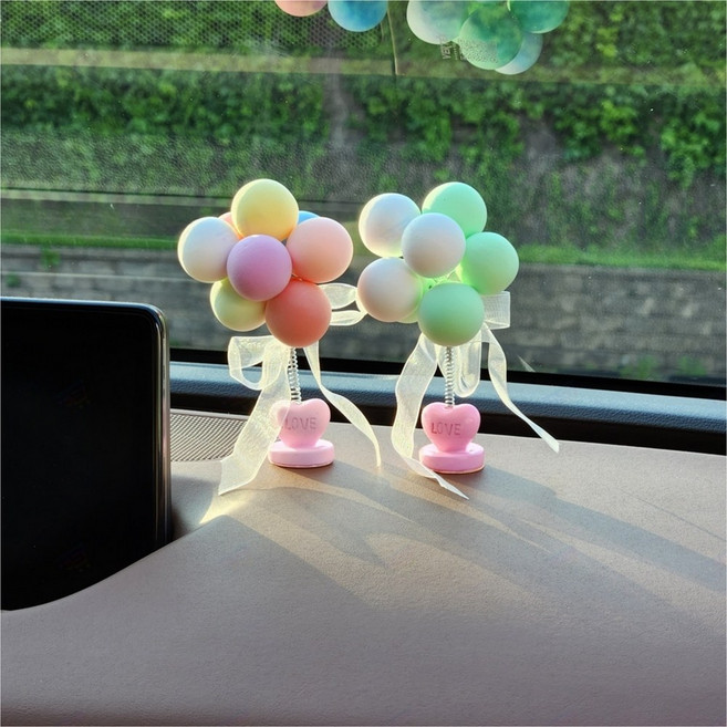 차량 파티풍선장식 흔들스프링 자동차 인테리어 악세서리 모형 데코, 블루