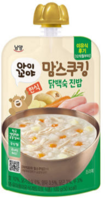 아이꼬야 맘스쿠킹 레토르트 이유식, 100g, 40개, 혼합맛(닭백숙/진밥)